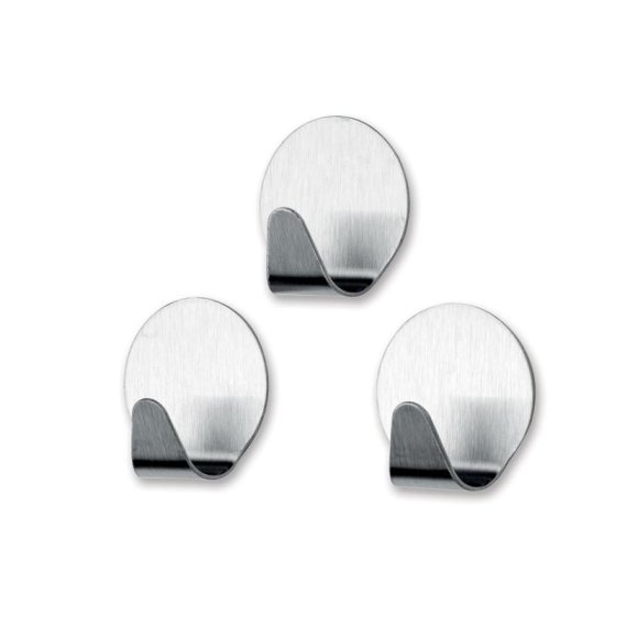 GHIDINI - 3 GANCI ADESIVI ROTONDI ACCIAIO