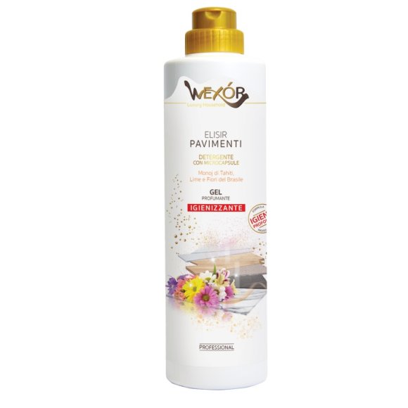 WEXOR ELISIR PAVIMENTI DETERGENTE CON MICROCAPSULE GEL PROFUMANTE IGIENIZZANTE MONOJ DI TAHITI, LIME E FIORI DEL BRASILE 750 ML