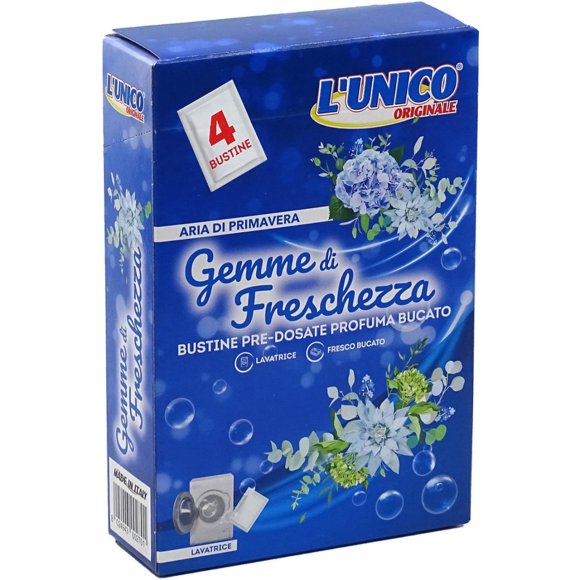 Gemme di Freschezza L'Unico Aria di Primavera – 4 Bustine Pre-Dosate Profuma Bucato