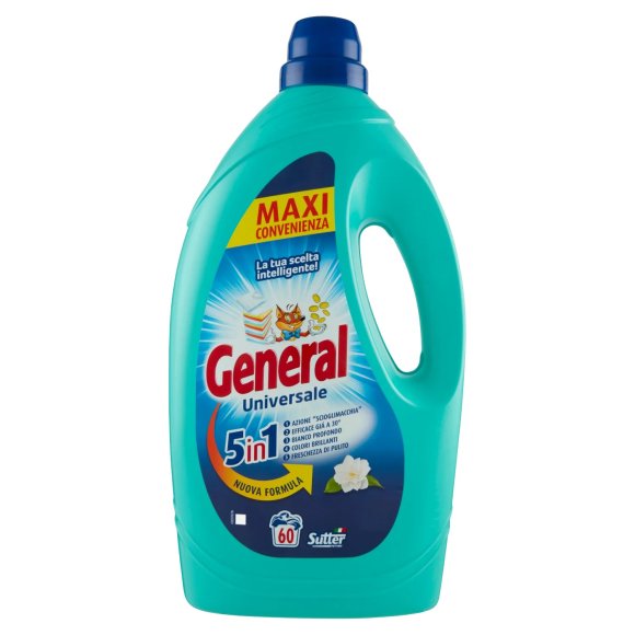 GENERAL UNIVERSALE 5IN1 DETERSIVO PER LAVATRICE 60 LAVAGGI 2.7 LT.
