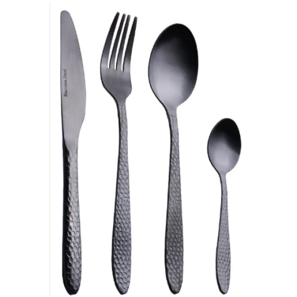 SET 24 POSATE ACCIAIO INOX "GIACARTA" - NERO