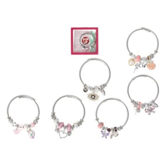 BRACCIALETTO METALLO C/CHARMS 6 ASS