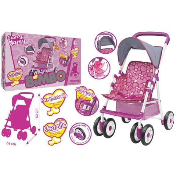 PASSEGGINO 6 RUOTE PIEGHEVOLE 62CM