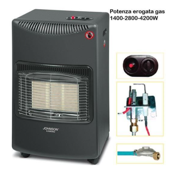 JOHNSON - STUFA "KAMINO" INFRAROSSI A GAS GPL JOHNSON - STUFA "KAMINO" INFRAROSSI A GAS GPL