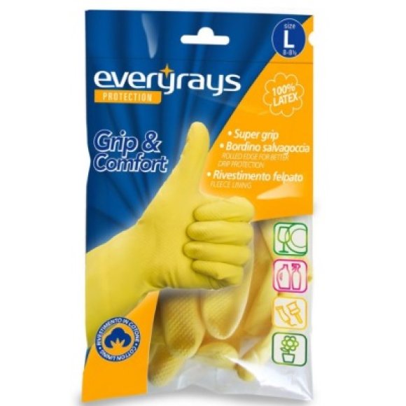 GUANTI GRIP&COMFORT IN LATTICE FELPATI CON BORDO SALVAGOCCIA Tg.L