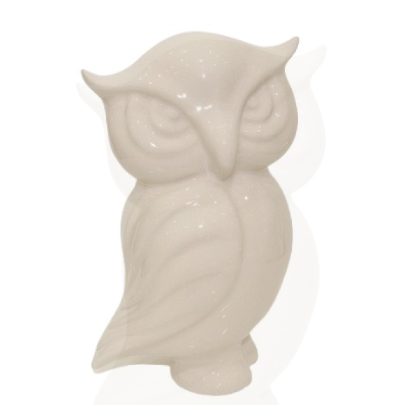 Statuina in porcellana gufetto tortora cm.25,5