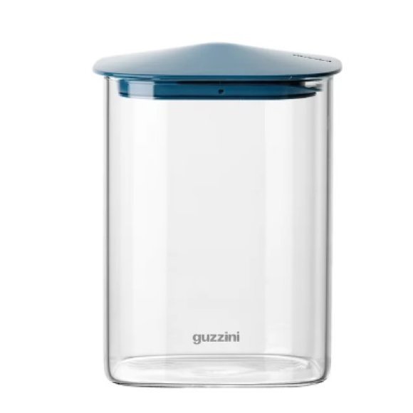 GUZZINI BARATTOLO RETTANGOLARE IN VETRO FRESH E STYLE CON TAPPO BLU 1,000 ML 