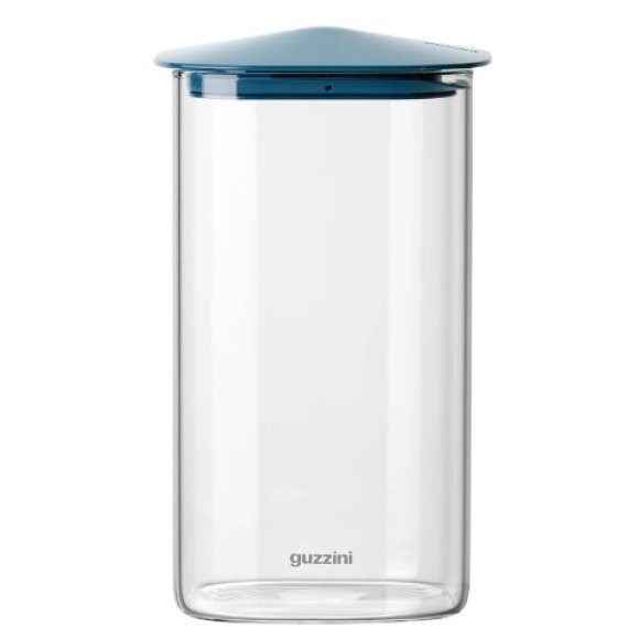 GUZZINI BARATTOLO RETTANGOLARE IN VETRO FRESH E STYLE CON TAPPO BLU 1300 ML 