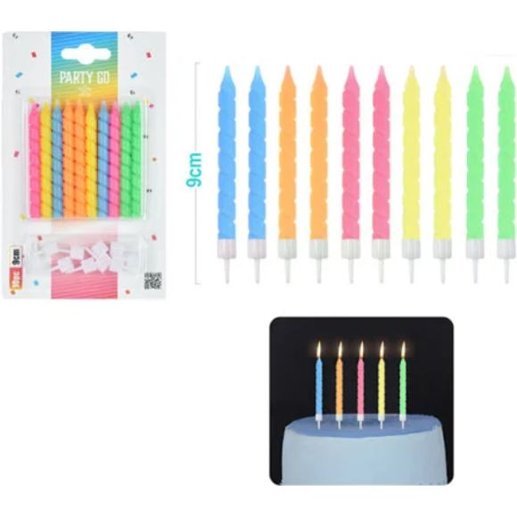 CANDELE FILETTATE COLORATE 10PZ