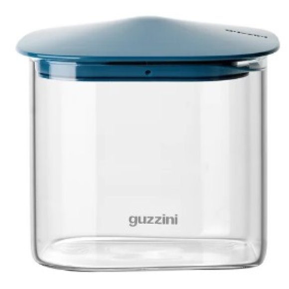 GUZZINI BARATTOLO RETTANGOLARE IN VETRO FRESH E STYLE CON TAPPO BLU 600 ML
