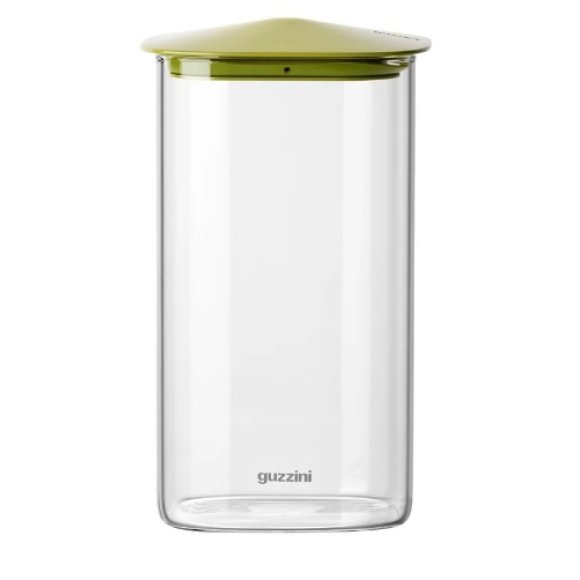 GUZZINI BARATTOLO RETTANGOLARE IN VETRO FRESH E STYLE CON TAPPO VERDE 1,300 ML 