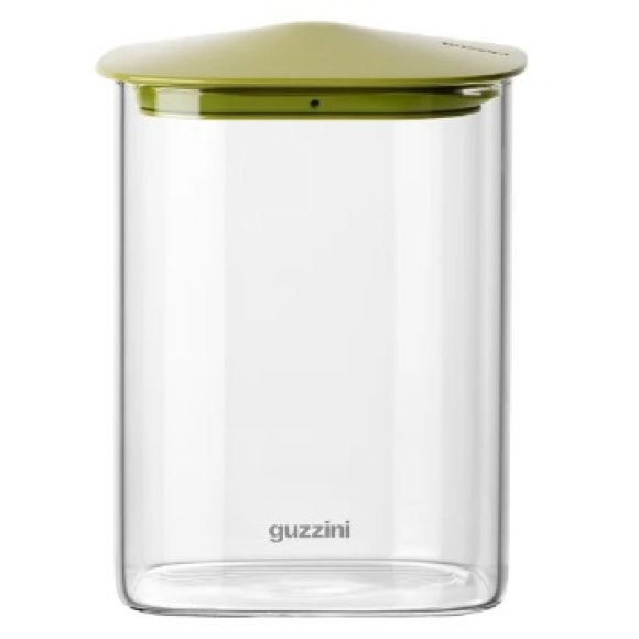 GUZZINI BARATTOLO RETTANGOLARE IN VETRO FRESH E STYLE CON TAPPO VERDE 1000 ML 