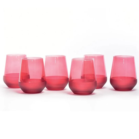 BICCHIERI VETRO 6 PEZZI "ICONIC" - ROSSO 