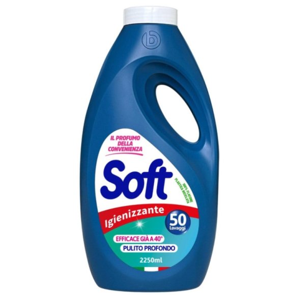 SOFT DETERSIVO PER LAVATRICE IGIENIZZANTE 50 LAVAGGI 2,25 LT.