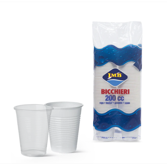 Bicchieri di Plastica Trasparente Monouso - 200 ml