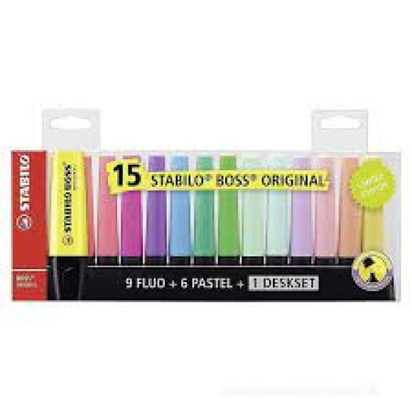EVIDENZIATORI STABILO BOSS 15PZ