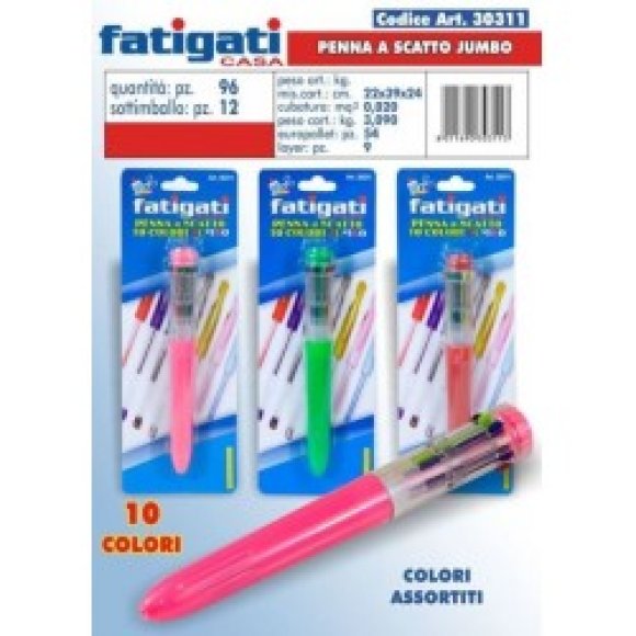 PENNA A SCATTO 10 COLORI 30311