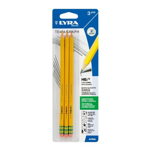 LYRA MATITA HB+GOMMA 3 PEZZI