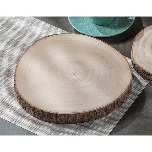 Tagliere Vassoio In Legno Naturale - Diametro 27 cm