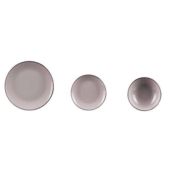 SET 18 PEZZI PIATTI IN CERAMICA GRIGIO CHIARO