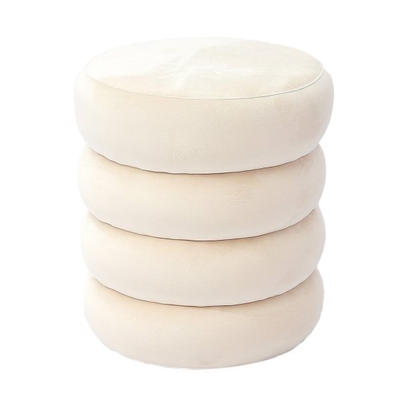 POUF VELLUTO "CHEROY" - BEIGE
