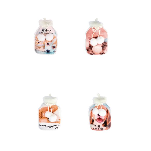 BORSA ACQUA CALDA + COPRI BORSA IN TESSUTO - DECORI ASSORTITI