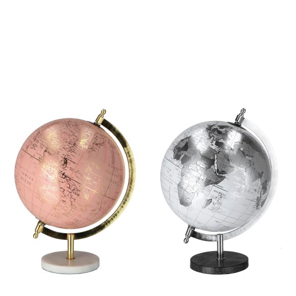 Mappamondo Decorativo con Supporto in Marmo - ø 22 CM