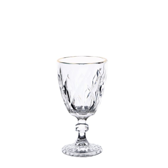 Set 6 Calici Vino In Vetro "Kreaty" - Gold
