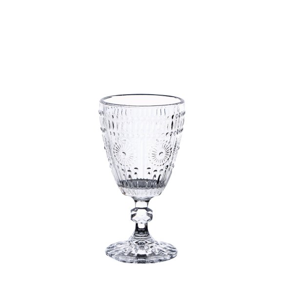 Set 6 Calici Vino In Vetro Decorato "Sunflower"
