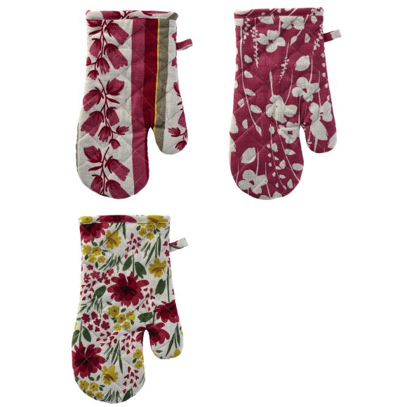 GUANTO DA FORNO IN COTONE "BLOOM" - COLORI ASSORTITI 