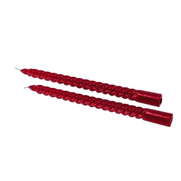 SET 2 CANDELE SPIRALE - ROSSE