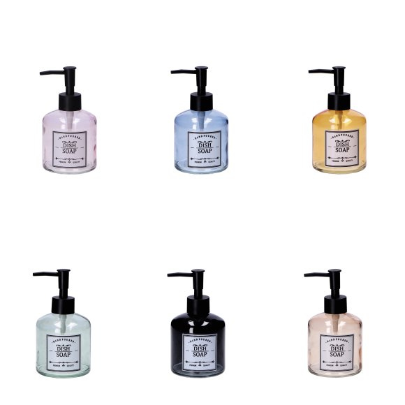 DISPENSER SAPONE IN VETRO - COLORI ASSORTITI