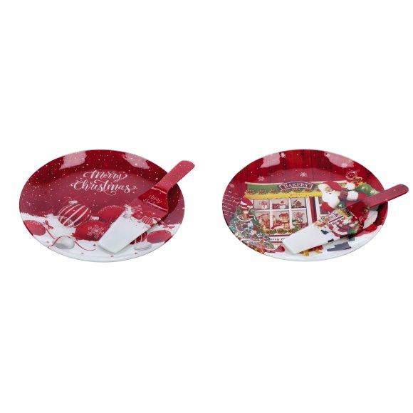 SET PIATTO+PALET VETRO NAT ASS2DEC