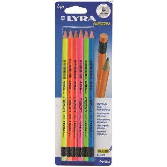 LYRA MATITE NEON HB 6 PEZZI 013000