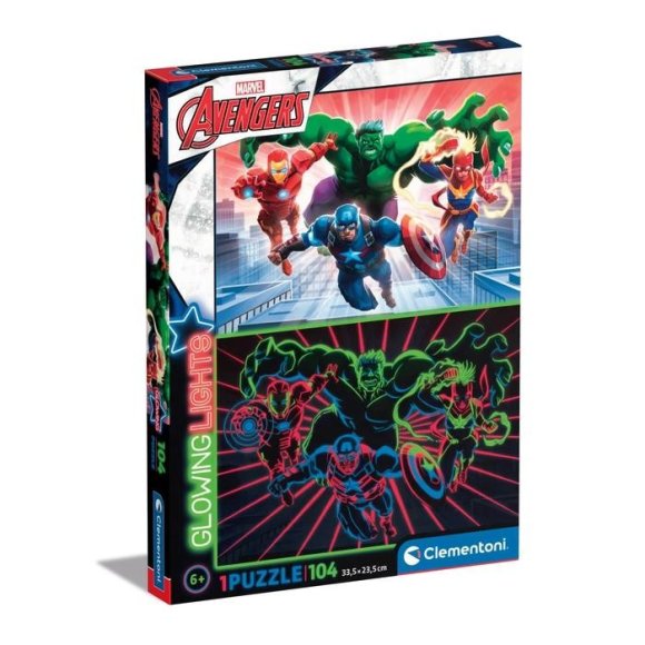PUZZLE 104 GLOWING MARVEL AVENGERS