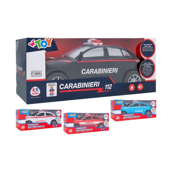 AUTO POLIZIA POMPIERI CON LUCI E