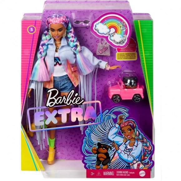 BARBIE EXTRA TRECCE ARCOBALEN GRN29