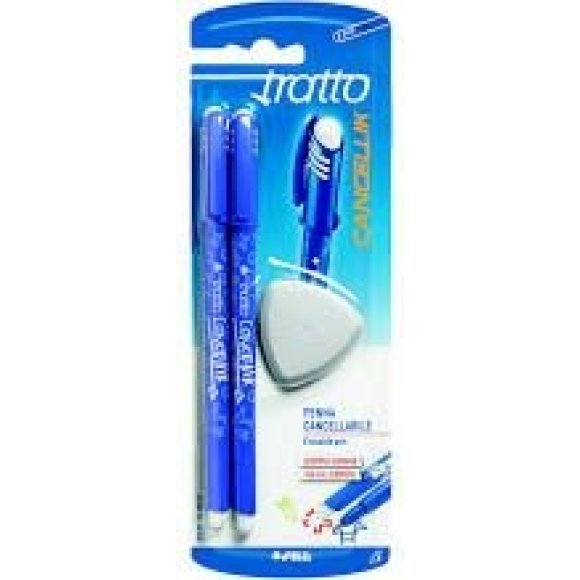 TRATTO 2 CANCELLIK BLU+GOMMA 041701