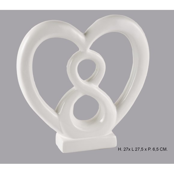 CUORE CON INFINITO 27 CM - BIANCO 