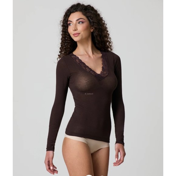 JADEA MAGLIA DONNA 4529 MANICA LUNGA CON PIZZO - COLORI ASSORTITI 