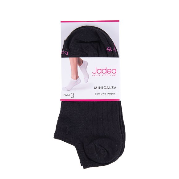 JADEA - 3 PEZZI MINICALZA DONNA COD.JB742 - NERO