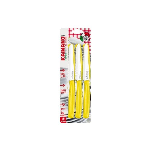 KAIMANO COLTELLI GIALLO DA TAVOLA - 6 PEZZI 