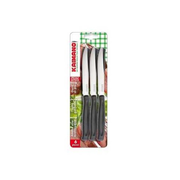 Kaimano Set Coltelli da Tavola 6 Pezzi - Colore Nero