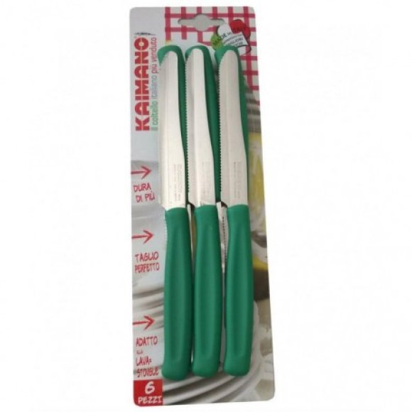 KAIMANO COLTELLI VERDE DA TAVOLA - 6 PEZZI 