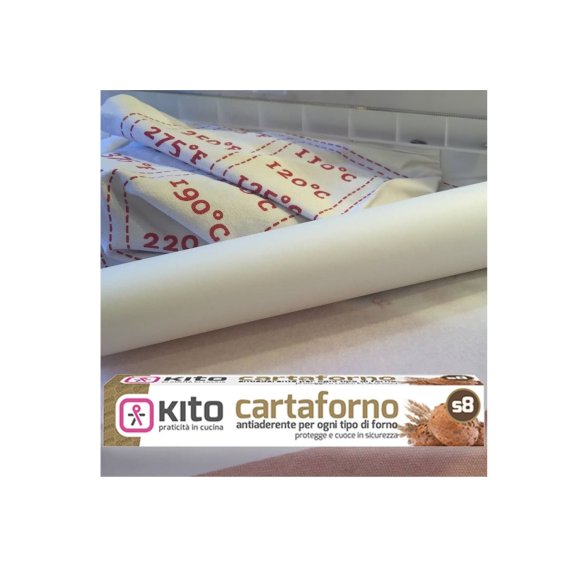 ROTOLO BOBINA CARTA FORNO S8 41GR/MQ PER ALIMENTI 3 MT 280° PER DOLCI BISCOTTI