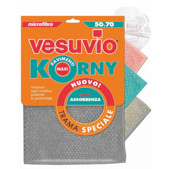 VESUVIO PANNO MICROFIBRA " KORNY" PAVIMENTI 50 X 70 CM