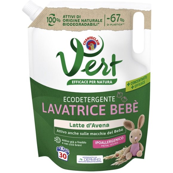 Chanteclair Vert Ecodetergente Lavatrice Bebè – Latte d’Avena – 30 Lavaggi