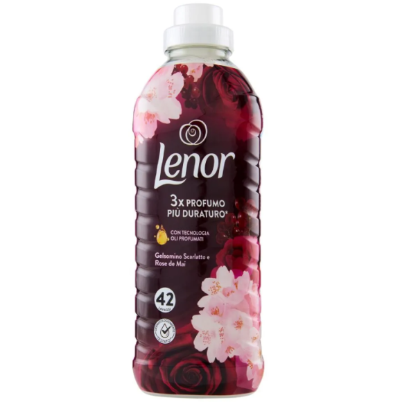 LENOR -AMMORBIDENTE CONCENTRATO GELSOMINO SCARLATTO E ROSE DE MAI 42 LAVAGGI - (882 ML) LENOR -AMMORBIDENTE CONCENTRATO GELSOMINO SCARLATTO E ROSE DE MAI 42 LAVAGGI - (882 ML)