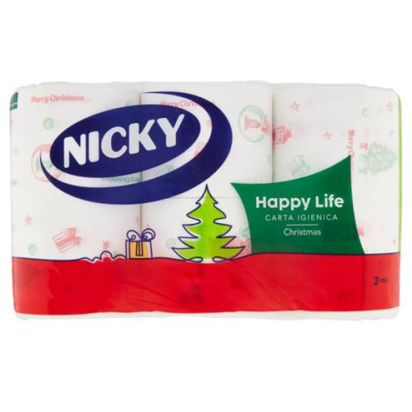 Nicky Happy Life Carta Igienica Christmas – 6 rotoli Nicky Happy Life Carta Igienica Christmas – 6 rotoli