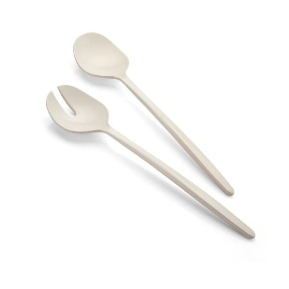GUZZINI - POSATE INSALATA "TIERRA - BIANCO LATTE